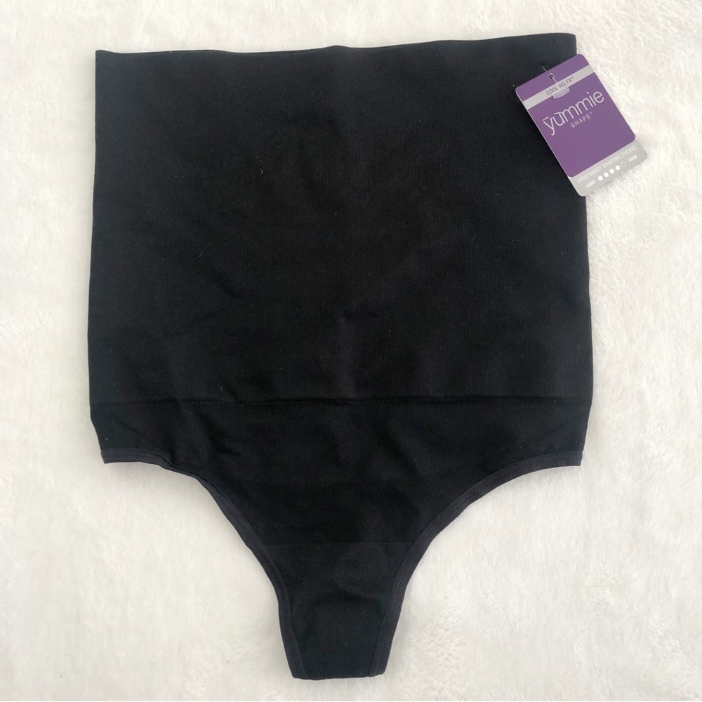 Yummie Black High Waist Shaping Thong